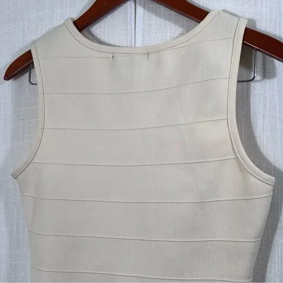 Forever 21 Cream Studded Bodycon Dress Size M - Picture 10 of 12
